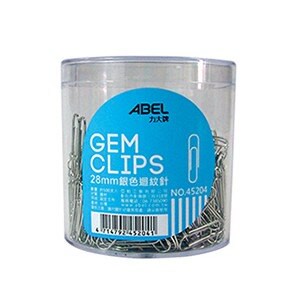 力大ABEL 45204 28mm銀色迴紋針 500入(筒) / 45206 25mm 銀色三角迴紋針 500入(筒)【APP滿額下單10%點數(單一帳號最高5000點)】1/31止