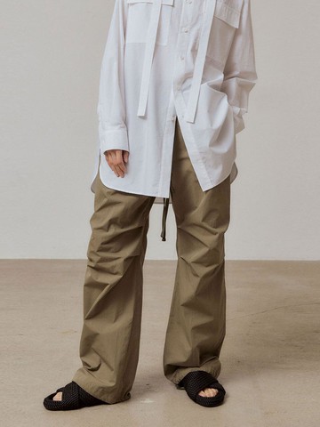 DRAWSTRING CARGO PANTS (KHAKI)