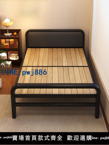 【物美價廉】折疊床實木單人床家用簡易床成人午休神器雙人1.5米加固鐵架小床