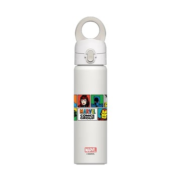 磁吸水壺 AquaStand 不鏽鋼 700cc - 附吸管 白 - 迪士尼-漫威 Marvel - 漫威英雄-漫畫風格