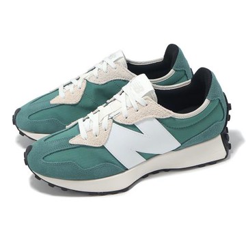 New Balance 休閒鞋 327 男鞋 女鞋 綠 米白 麂皮 拼接 復古 情侶鞋 NB U327SBA-D