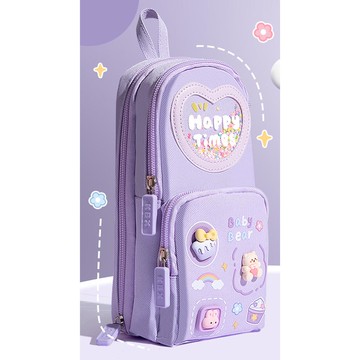 咔巴熊防水造型書包鉛筆盒/筆袋-雪糕熊-紫色 (21x6.5x9.5cm)