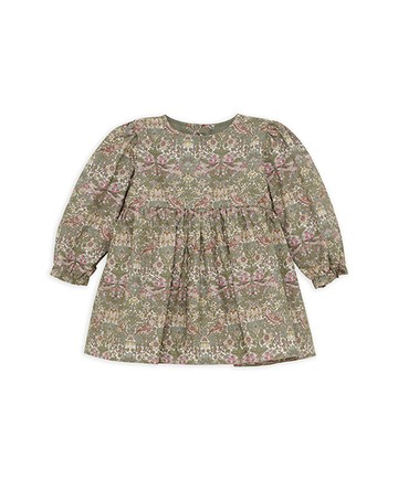 Liberty長袖洋裝(苔蘚綠)80cm