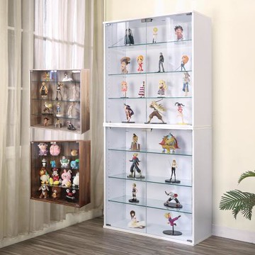 BuyJM MIT加深40cm四層低甲醛強化玻璃可堆疊落地式寬80cm展示櫃/書櫃/收納櫃/玻璃櫃/公仔櫃