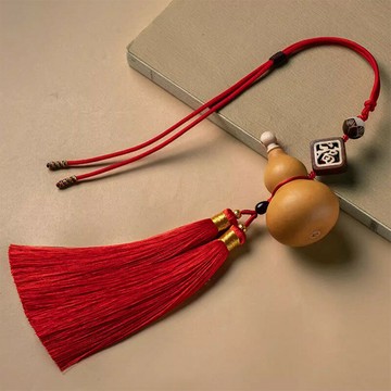 【巴黎精品】現貨+預購 文玩手把件吊繩吊墜掛件風水擺件招財淨化開運-福祿雙流蘇葫蘆居家用品2款a1kf67