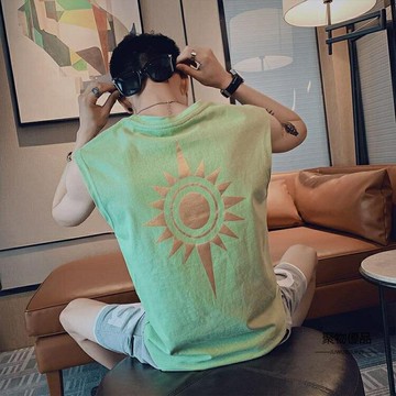 無袖T恤男百搭學生休閒運動坎肩男士背心【聚物優品】