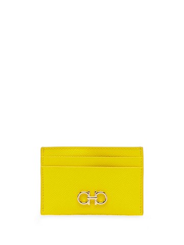 Ferragamo - Gancini leather cardholder - women - CALFSKIN/Fabric/CALFSKIN - One Size - Yellow