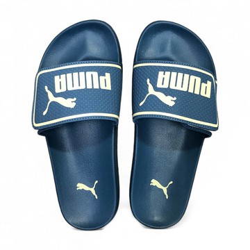 【滿千折百】PUMA 拖鞋 LEADCAT 2.0 V 莫蘭迪藍 壓紋 魔鬼氈 運動拖鞋 男女 38751512