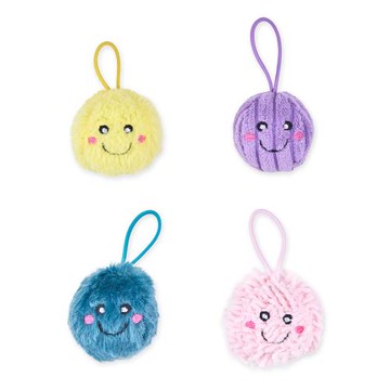 ZippyPaws 毛茸茸夥伴-4顆小毛球(貓玩具 貓草玩具 紓壓玩具 貓薄荷 寵物玩具)