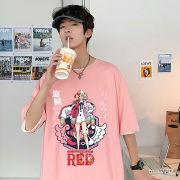 【男士套裝】烏塔衣服Uta歌姬海賊王動漫短袖T恤男香剋斯之女情侶100%純棉半袖 MKFN
