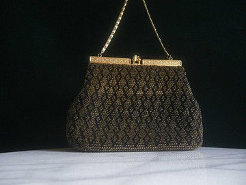 【老時光 OLD-TIME】早期台灣製手工製貴夫人珠珠包