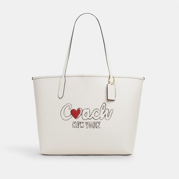 COACH文字圖案CITY托特手袋