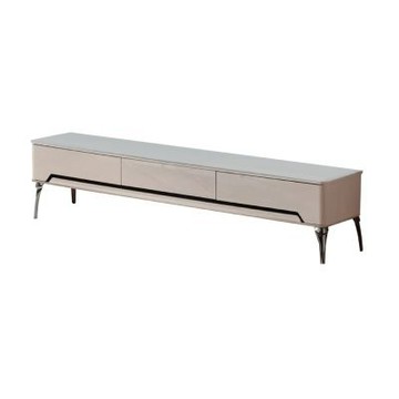 文創集 琳諾多6.7尺三抽玻璃電視櫃-200x40x43cm免組