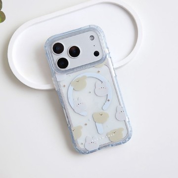 來點動物滿滿兔與狗抗黃防摔MagSafe iPhone手機殼