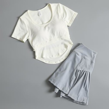 瑜伽套裝女夏季新款專業運動上衣高級感顯瘦時尚速干晨跑步健身服