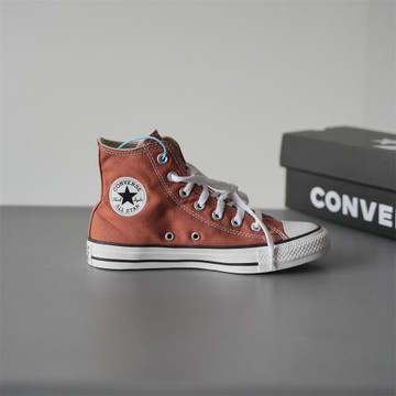 CONVERSE ALLSTAR匡威經典款亮棕色復古休閑高幫帆布鞋A08578C