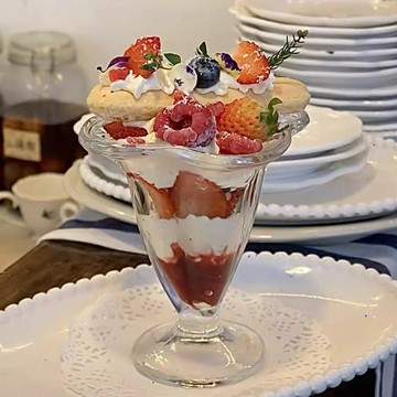 2025網紅巴菲杯蛋糕杯玻璃杯甜品創意冰淇淋碗奶昔杯水果布丁杯