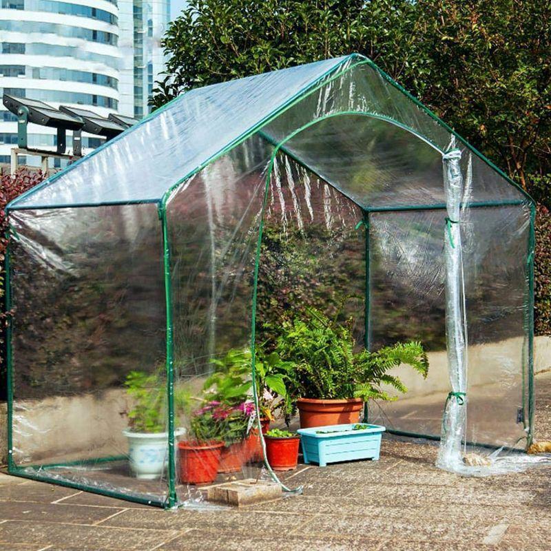 Shilanmei PVCビニールハウス ビニール温室 ガーデン温室 折りたたみ 組立簡単 ガーデン 温室カバー ホーム温室 簡易温室 花園