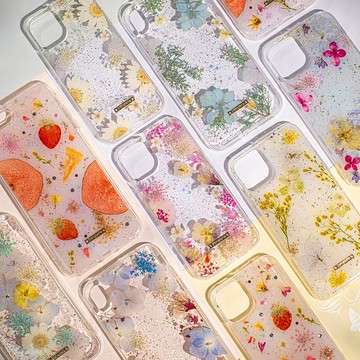 遊園畫布樹脂押花手機殼