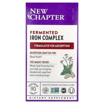 New Chapter, 發酵鐵複合物，90 片素食片