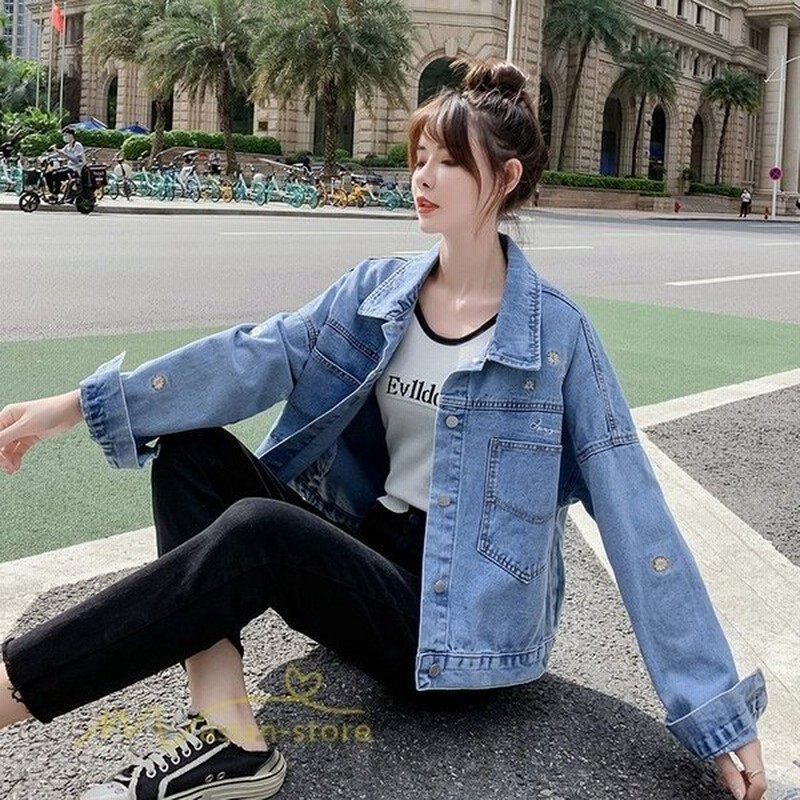 デニムジャケットgジャンレディースジャケットカジュアルショート丈ポケットワイドジャケットアウターファッション刺繍ゆったり着痩せおしゃれ 通販 Lineポイント最大0 5 Get Lineショッピング