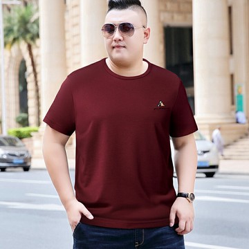 男士短袖 t恤大碼寬松夏季款圓領冰絲薄款重磅加肥加大胖子男裝【不二雜貨】