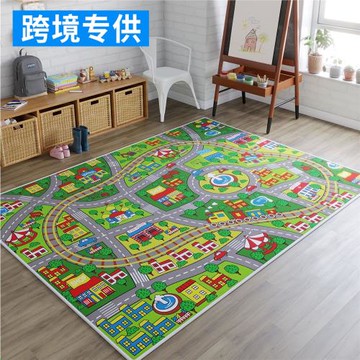 跨境兒童可折疊客廳大地毯超細羊絨臥室房間床邊地墊趣味早教地毯