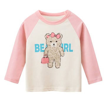 27home - 純棉長袖上衣-小熊逛街去-粉色