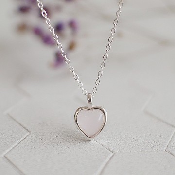 招桃花人緣水晶 粉晶 | 美好時光愛心純銀項鍊 | 情人節定情禮物