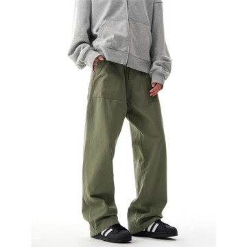 美式復古直筒工裝褲男vintage寬松日系cleanfit休閑褲拖地長褲子