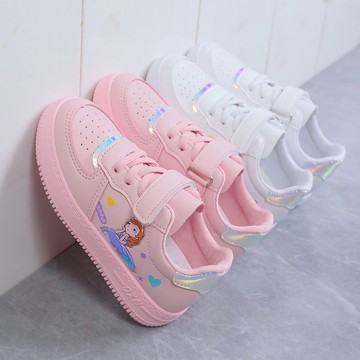 女童運動鞋2021秋冬新款加棉女童板鞋中大童防滑軟底男童小白鞋