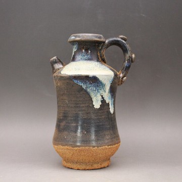 宋吉州窯黑釉窯變執壺 酒壺古玩古董陶瓷器手工仿古老貨收藏擺件