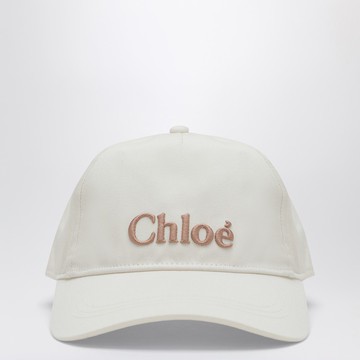 White baseball cap with logo embroidery