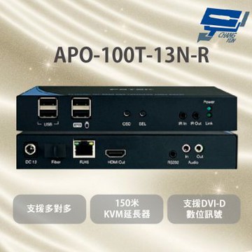 昌運監視器 APO-100T-13N-R 支援TCP/IP標準網路通訊協定 一個發送端對接一個接收端連接網路線達150米