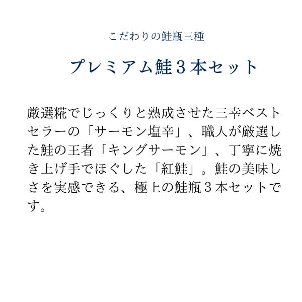 お歳暮 海鮮 ギフト 珍味 プレミアム鮭3本セット お祝い 内祝い 誕生日 グルメ 新潟 ご飯のお供  高級 おつまみ お取り寄せ