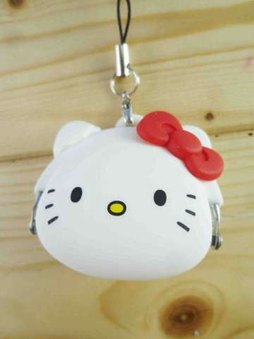【震撼精品百貨】Hello Kitty 凱蒂貓 KITTY手機吊飾-矽膠零錢包-白色 震撼日式精品百貨