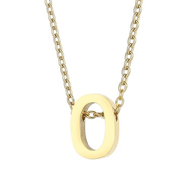 台灣客製化鏈長項鍊 純鋼字母O金色鎖骨項鏈－DUSHA ACCESSORY 杜莎飾品