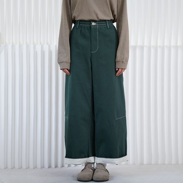 褲口花邊拼接休閑長褲122181C