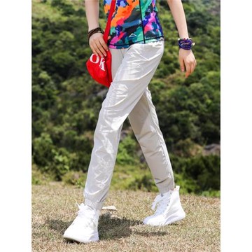 戶外速干束腳運動褲女春季薄款透氣休閑彈力高腰小腳褲防曬登山褲