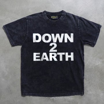 搞錢做慈善 實拍！重磅雪花做舊水洗！潮牌男女情侶款純色短袖T恤