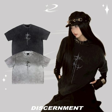 ☆LimeLight☆ DISCERNMENT DCM 月牙 BOXY 短寬 做舊 髒髒 水洗 短袖 DCM-M30