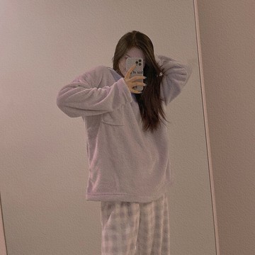 Xuan♥珊瑚絨ins睡衣女秋冬長袖加絨加厚印花甜美法蘭絨可愛家居服套裝