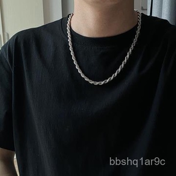 📿限時下殺📿潮流百搭個性項錬 嘻哈男士項錬 複古簡約麻花項鏈 男鈦鋼吊墜 麻繩鏈輕奢小衆高級項鏈 項鏈 項錬