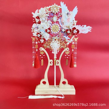 新娘團扇結婚diy材料包手工喜扇中式婚禮秀禾手持扇古風成品