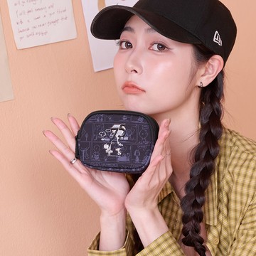 【SNOOPY】史努比75週年雙層零錢包-黑色 BCP24Q13BK