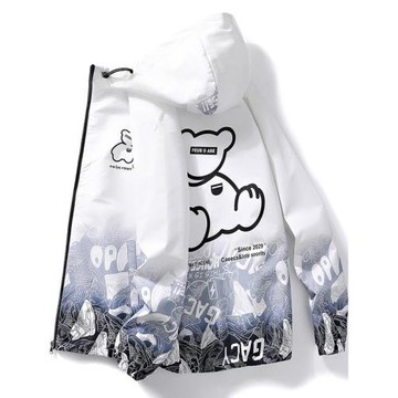 春秋男士外套潮流韓版青少年學生寬松夾克男裝上衣服薄款連帽褂子