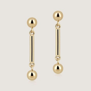 Strathberry - Music Bar Earrings - 22 Carat Gold Gilded - Gold