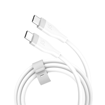j5create USB-C 60W彩色軟糖 液態矽膠 極速PD快充 超柔軟筆電手機充電線 100cm  JUCX17W (天使白)
