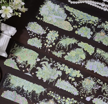 蒼翠含夏 PET 紙膠帶 貝殼光 10米卷