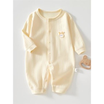 嬰兒連體衣新生兒衣服純棉無骨長袖睡衣春秋夏裝初生寶寶秋季哈衣